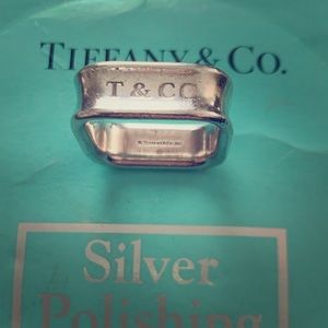 Silver square Tiffany & Co ring - size 8